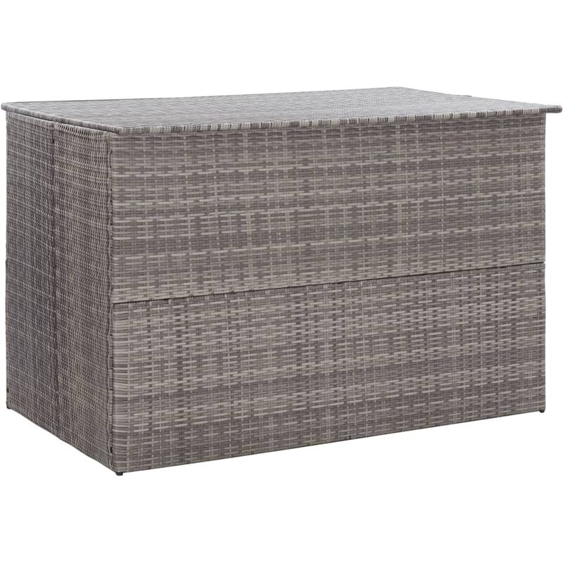 

Caja de almacenaje jardín ratán sintético gris 150x100x100 cm