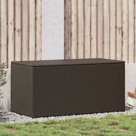 Caja de almacenaje jardín ratán sintético marrón 100x50x50 cm