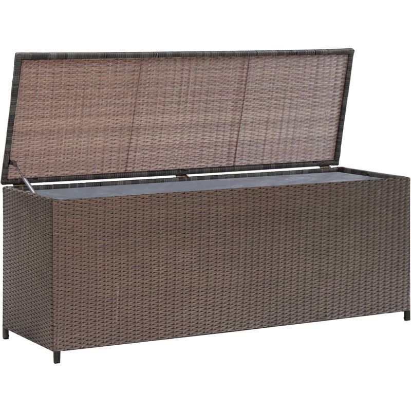 

Caja de almacenaje jardín ratán sintético marrón 120x50x60 cm