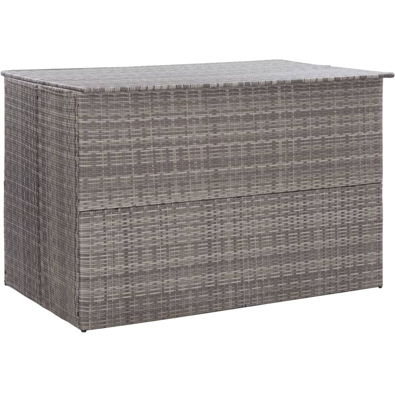 

Caja de almacenaje jardín ratán sintético gris 150x100x100 cm - Gris