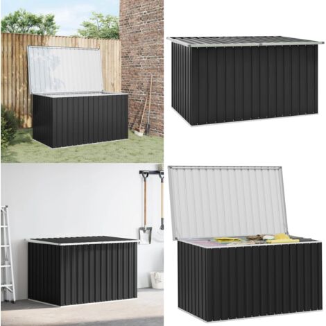 Caja de almacenaje para jardín gris antracita 171x99x93 cm - Almacenamiento exterior - Caja de herramientas