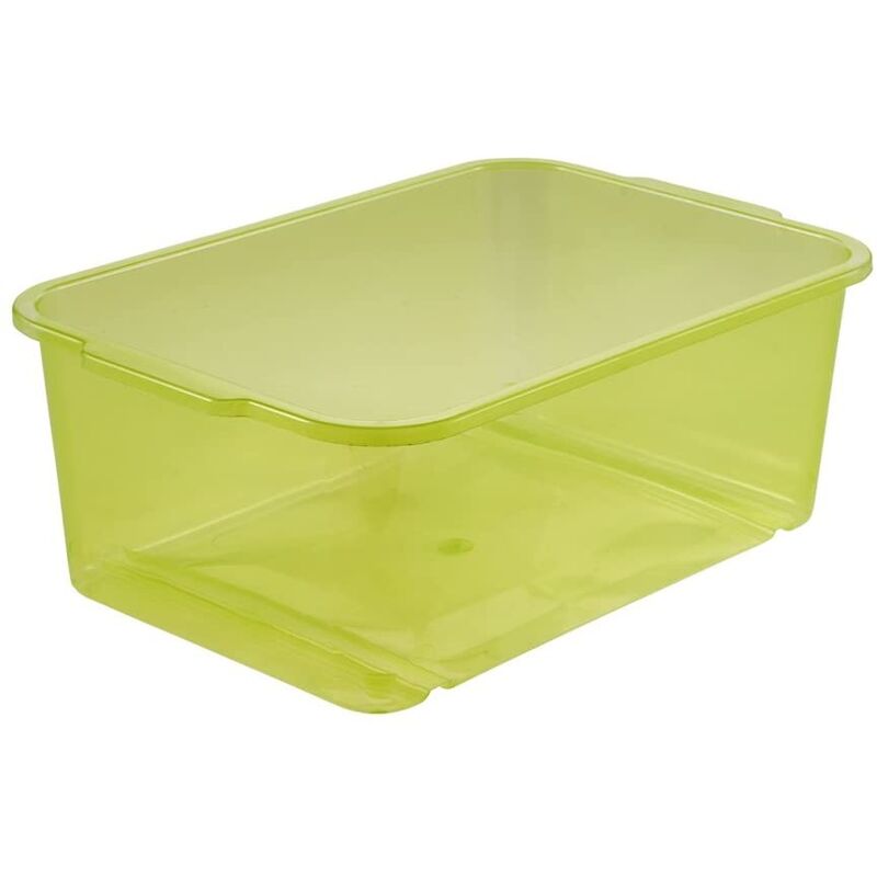 

Keeeper - Caja de almacenaje, Plástico resistente (PP), 4,5 l, 30 x 20 x 11 cm, Wilma, Verde transparente