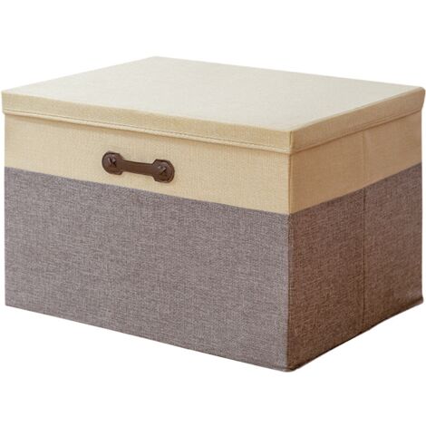 Caja de almacenaje plegable de tela gris claro 30 l (40 x 30 x 25 cm) Inicio Armario
