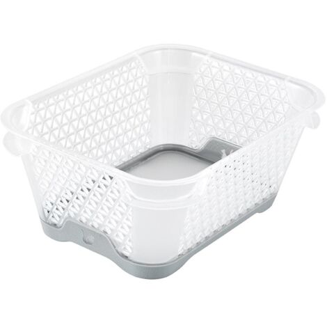 Caja de almacenamiento 16 x 12 x 7,blanco y gris nórdico