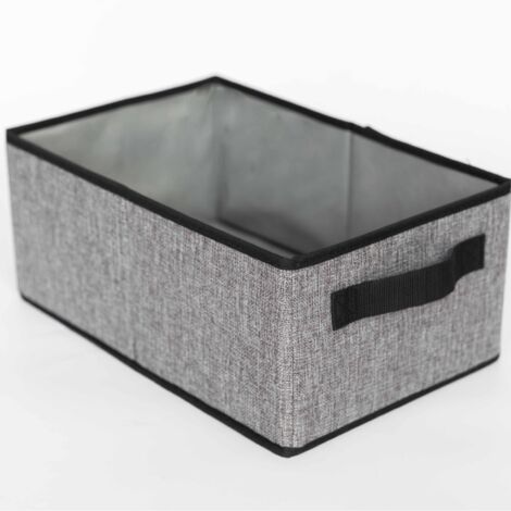 Caja de almacenamiento, cestas de almacenamiento plegables, caja de almacenamiento de tela, caja de almacenamiento, para ropa, gris, 38×24×16cm