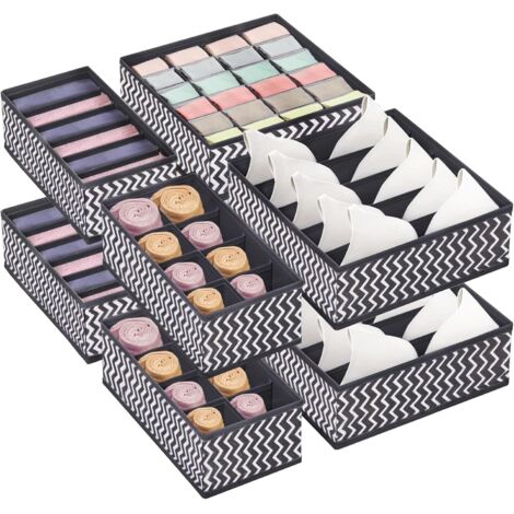Caja de almacenamiento con cajón plegable, caja de almacenamiento de ropa interior de 8 piezas, caja de almacenamiento de ropa no tejida, 24/8/5 compartimentos