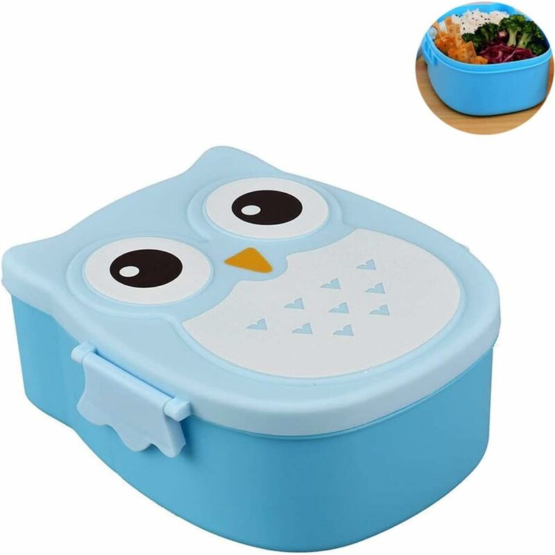 

Caja de almacenamiento con forma de búho Caja de bento portátil con pared divisoria Fiambrera Contenedor de comida Caja de bento de búho de dibujos