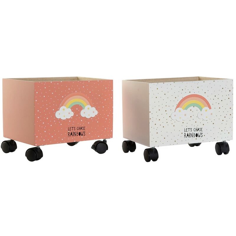 

Caja de Almacenamiento con Ruedas DKD Home Decor Madera MDF (2 pcs) (30 x 22 x 26 cm)