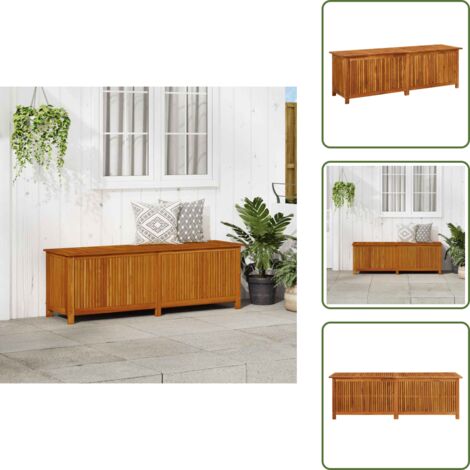 Caja de almacenamiento de acacia - vidaXL Caja de almacenaje de jardín madera maciza acacia 175x50x58 cm - Caja de almacenamiento con bolsa interior