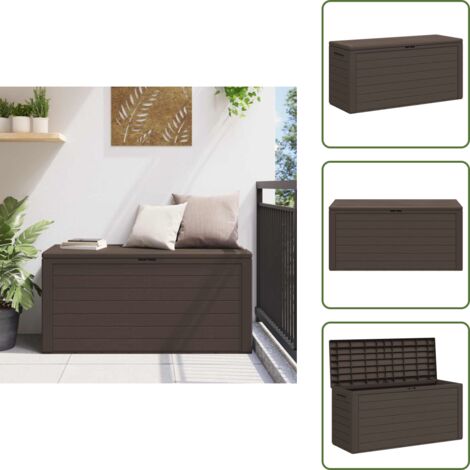 Caja de almacenamiento de almohadas - vidaXL Caja de almacenamiento de jardín marrón 116x44x55 cm - Caja de almacenamiento de mantas