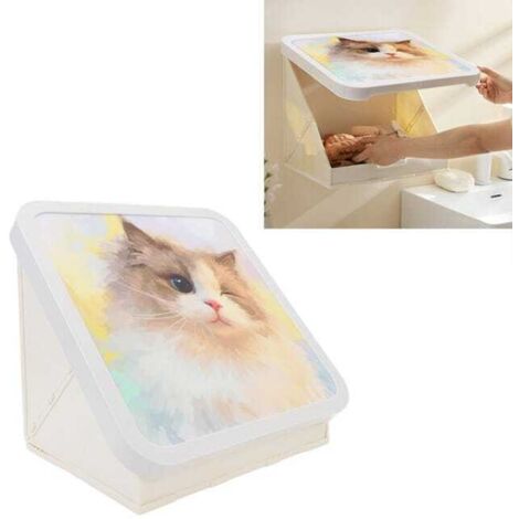 Caja de almacenamiento de baño plegable, multifuncional, de gran capacidad y que ahorra espacio, para montaje en pared pequeño armario de baño organizador.