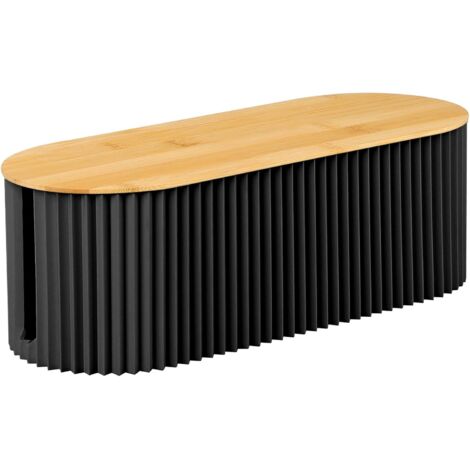 Caja de almacenamiento de cables, caja de gestión de cables con tapa de bambú, caja organizada para almacenamiento, organización de escritorio, TV, computadora, concentrador USB, regletas de enchufes