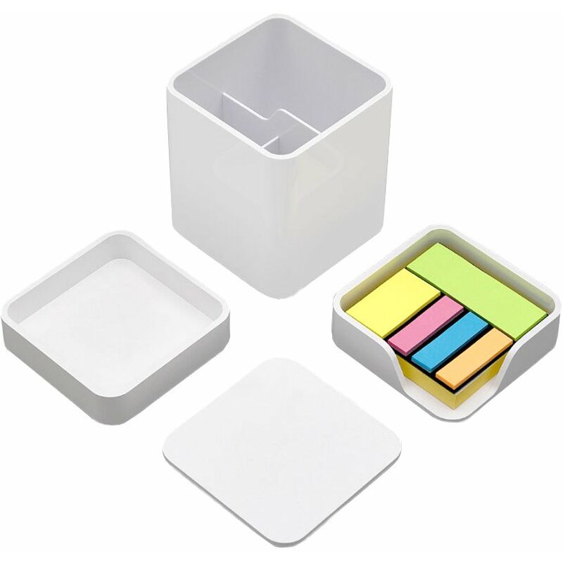 

Caja de almacenamiento de escritorio Utensilios dispersos en capas Recambio de boligrafo Papel de nota Tijeras de regla recta para el lugar de
