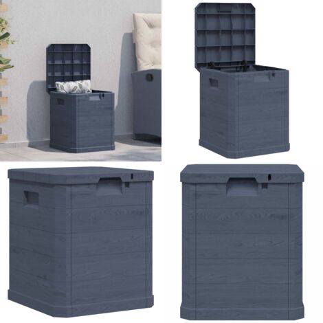Caja de almacenamiento de jardín 90 L gris antracita - Caja de jardín - Caja de almacenamiento exterior