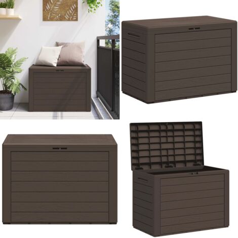 Caja de almacenamiento de jardín marrón 78x44x55 cm - Almacenamiento exterior - Caja de almacenamiento
