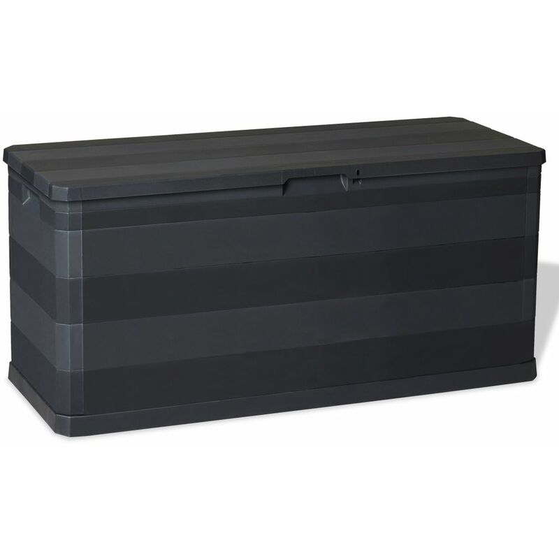 

Caja de almacenamiento de jardín negra 117x45x56 cm