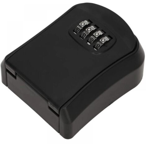Caja de almacenamiento de llaves impermeable, resistente al óxido y al desgaste, caja de llaves combinada para seguridad del hogar (negro)