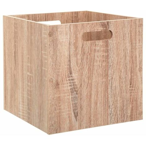 Caja de almacenamiento de madera natural 31x31x31cm