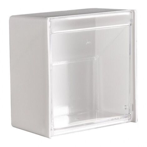 Caja de almacenamiento de pared, organizador de hisopos de algodón a prueba de polvo, estuche de maquillaje transparente, baño doméstico