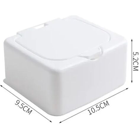 Caja de almacenamiento de plástico con tapa, organizador de cajones para oficina en casa para guardar artículos pequeños, hisopos de algodón, discos de algodón, mini joyero, 1 compartimento