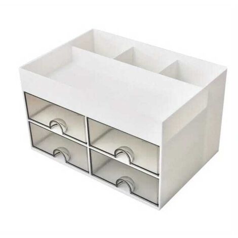 Caja de almacenamiento de plástico para maquillaje en el cajón del dormitorio, estante para cosméticos, tocador para el cuidado de la piel