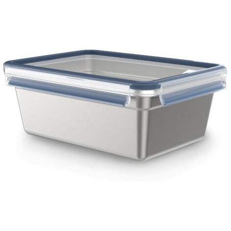 CAJA DE ALMACENAMIENTO EMSA CLIP&CLOSE INOX 3 L, LG RE Y HYGI NIC, ACERO INOXIDABLE 304, IMPERMEABLE, COMPATIBLE CON CONGELADOR,