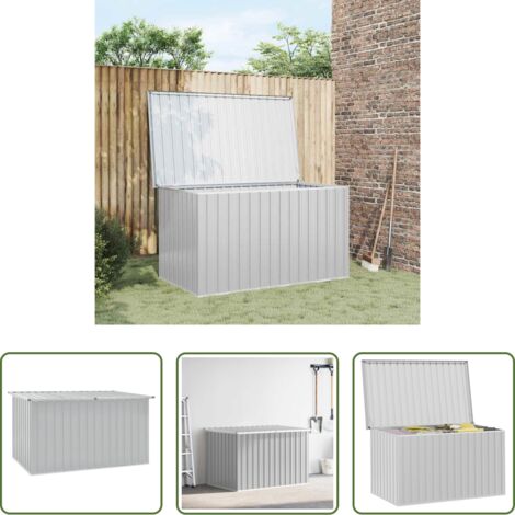 Caja de almacenamiento exterior -  Caja de almacenaje para jardín gris 171x99x93 cm
