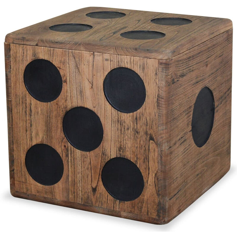 

Happyshopping - Caja de almacenamiento madera mindi 40x40x40 cm diseno de dado