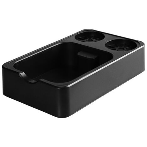 Caja de almacenamiento multifuncional para café, prensador y dispensador de café molido - negra