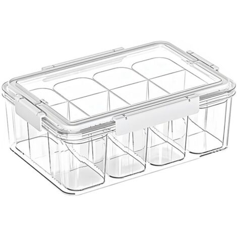 Caja de almacenamiento multiusos, organizadores transparentes para manualidades, contenedores acrílicos portátiles con 4 cajas interiores.