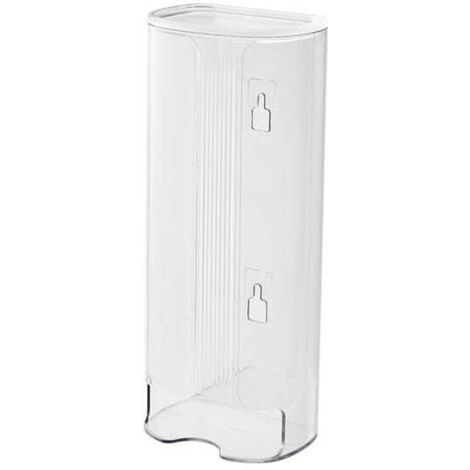 Caja de almacenamiento mural práctica sin necesidad de taladrar, 27 x 12 x 9 cm, multicompartimento, color blanco transparente.