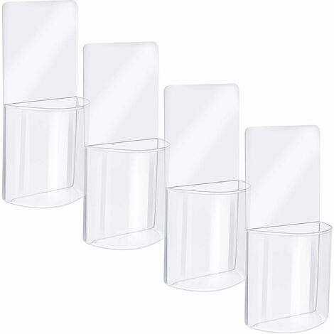 Caja de almacenamiento organizadora de montaje en pared de 4 Uds., pr��ctico soporte transparente para Control remoto, organizador de medios acr��lico