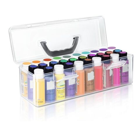 Caja de almacenamiento para 30 botellas de pintura acrílica de 2 onzas.