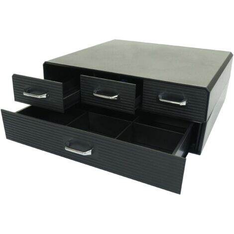 Caja de almacenamiento para cápsulas de café y bolsitas de té 4 cajones 15 compartimentos soporte para cafetera 34x31 cm 040010187