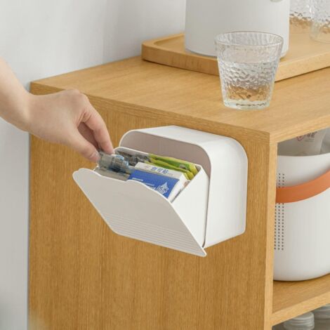 Caja de almacenamiento para discos de maquillaje, hisopos de algodón, discos de algodón, esponjas, sales de baño, color blanco