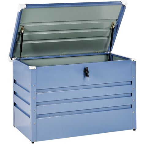 Caja de almacenamiento para exterior de acero galvanizado azul 300L Cebrosa