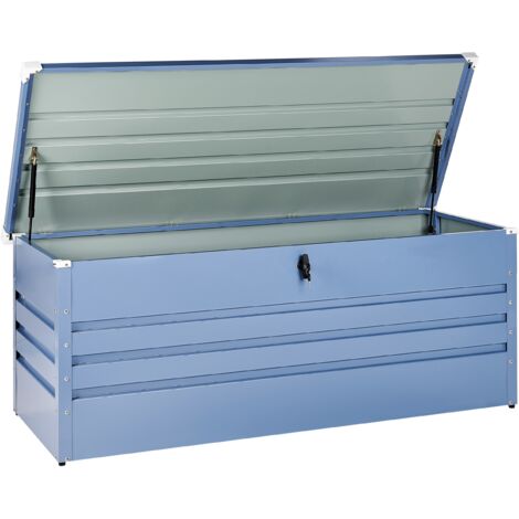 Caja de almacenamiento para exterior de acero galvanizado azul 600L Cebrosa