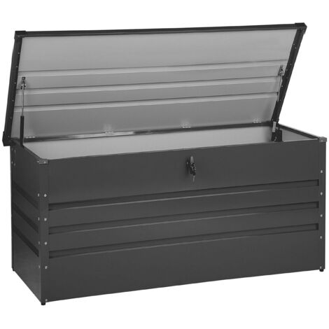 Caja de almacenamiento para exterior de acero galvanizado gris grafito 400L Cebrosa