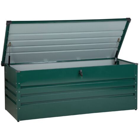Caja de almacenamiento para exterior de acero galvanizado verde 600L Cebrosa