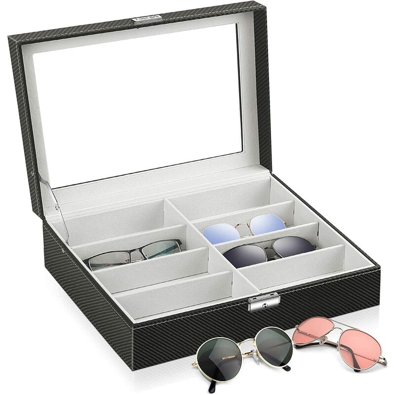 

Caja de almacenamiento para gafas de sol Estuche para gafas de sol Gafas de sol Caja de almacenamiento para montura de gafas con 8 ranuras Caja de