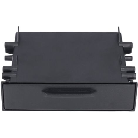 Caja de almacenamiento para radio de coche 1DIN de ABS negro con organizador interno multiusos para Mitsubishi