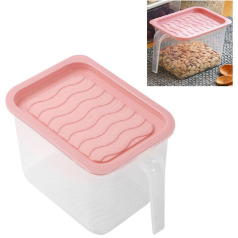 Caja de almacenamiento para refrigerador con asa, cajón para guardar alimentos, multifuncional y que ahorra espacio, contenedor rectangular para refrigerador.