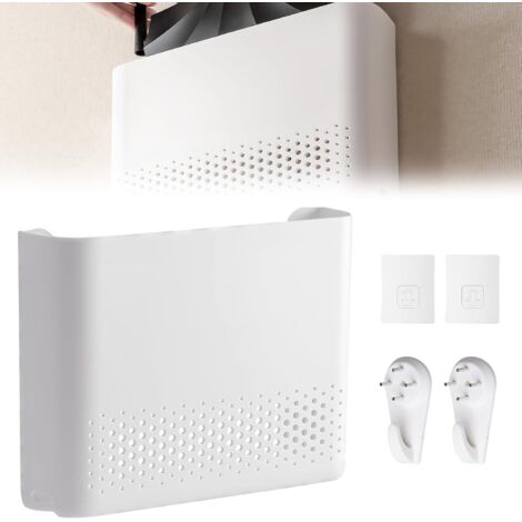 Caja de almacenamiento para router WiFi: Caja para router, soporte para router inalámbrico de ABS, caja de almacenamiento para montaje en pared, caja de almacenamiento WiFi para montaje en pared