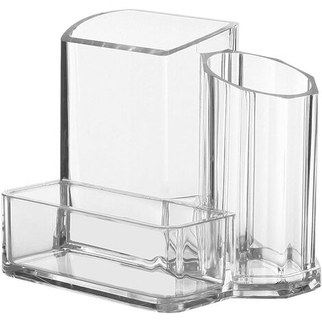 Caja de almacenamiento para tarjetas de visita, estante para lápices de cejas, portalápices cosmético multirejilla transparente multifuncional,GroupM ES