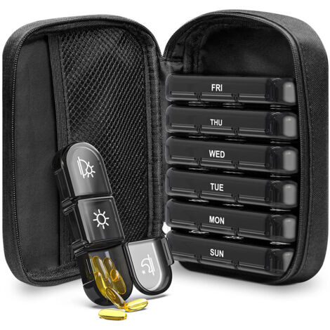 Caja de almacenamiento portátil para 7 días (desayuno, almuerzo, cena) caja de almacenamiento de lona portátil para 7 días (bolsa de tela portátil con cremallera).