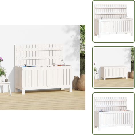 Caja de almacenamiento - vidaXL Caja de almacenaje jardín madera de pino blanco 108x42,5x54 cm - Caja de madera de pino