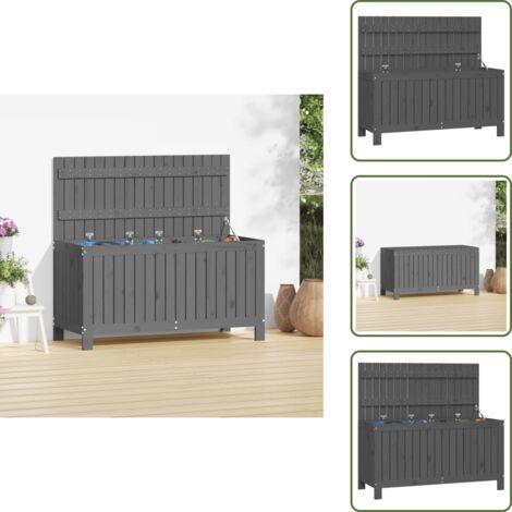 Caja de almacenamiento - vidaXL Caja de almacenaje jardín madera de pino gris 115x49x60 cm - Caja de madera gris