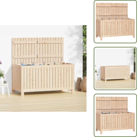 Caja de almacenamiento - vidaXL Caja de almacenaje jardín madera maciza de pino 121x55x64 cm - Caja de madera maciza
