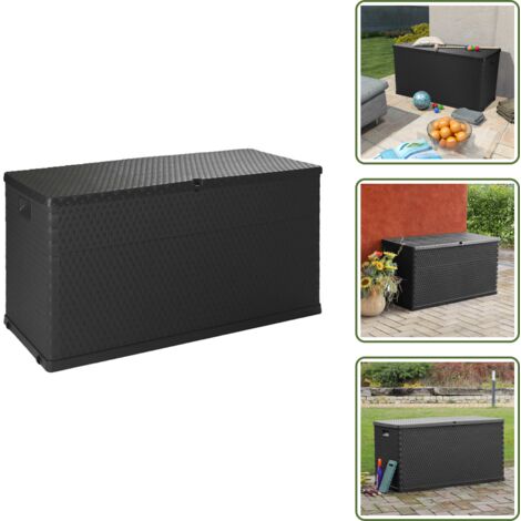 Caja de almacenamiento - vidaXL Caja de almacenamiento de jardín antracita ratán PP 120x56x63cm - Caja de jardín