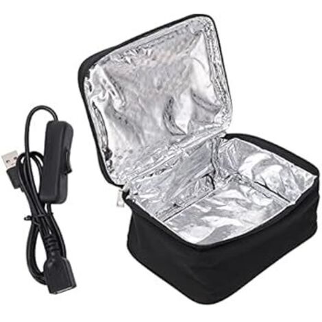 Caja de Almuerzo Calentadora Portátil, Bolsa Térmica para Comida con Calentamiento USB, Recipiente con Forro de Aluminio para Camping, Picnic, Escuela y Oficina